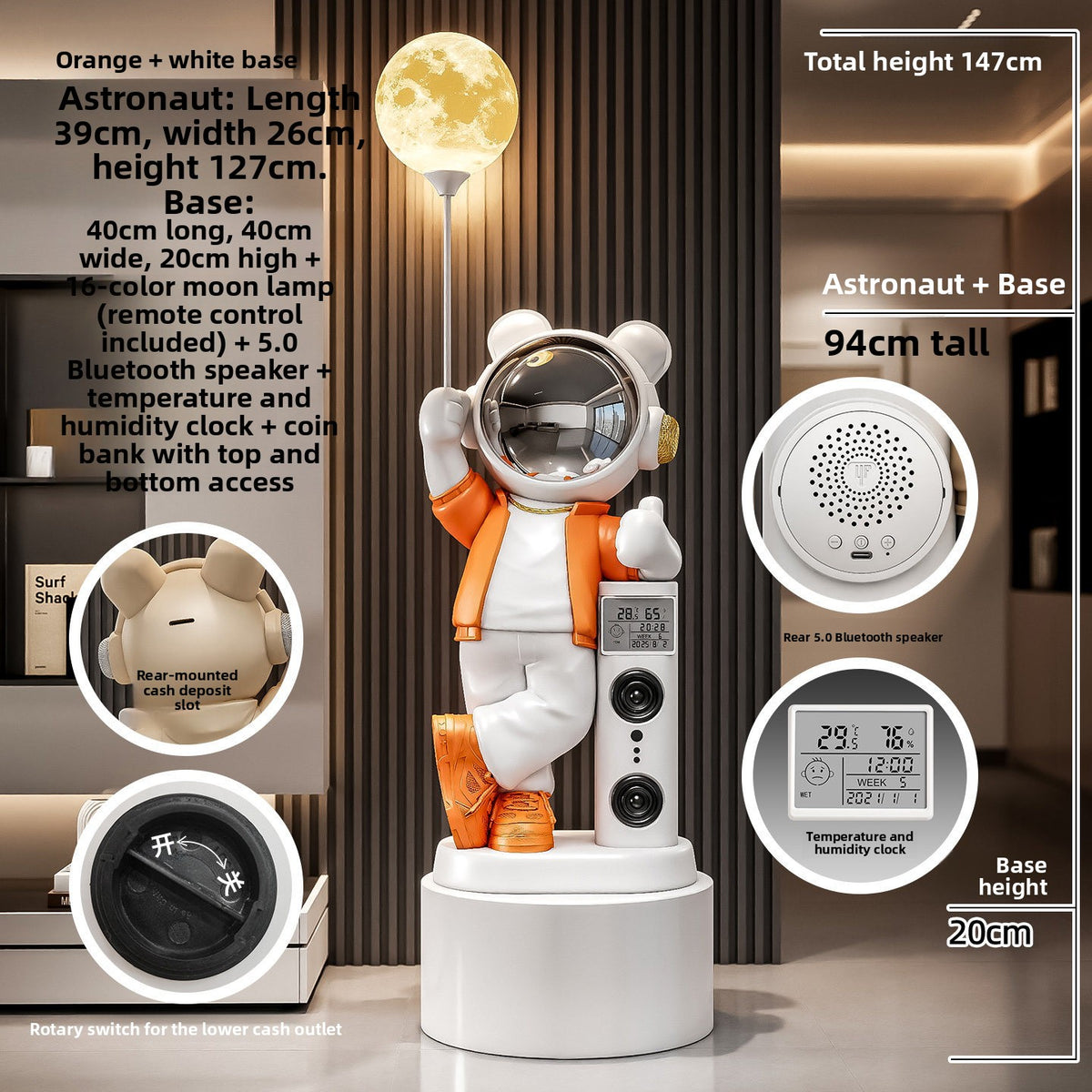Astronaut spaceman figurine speaker