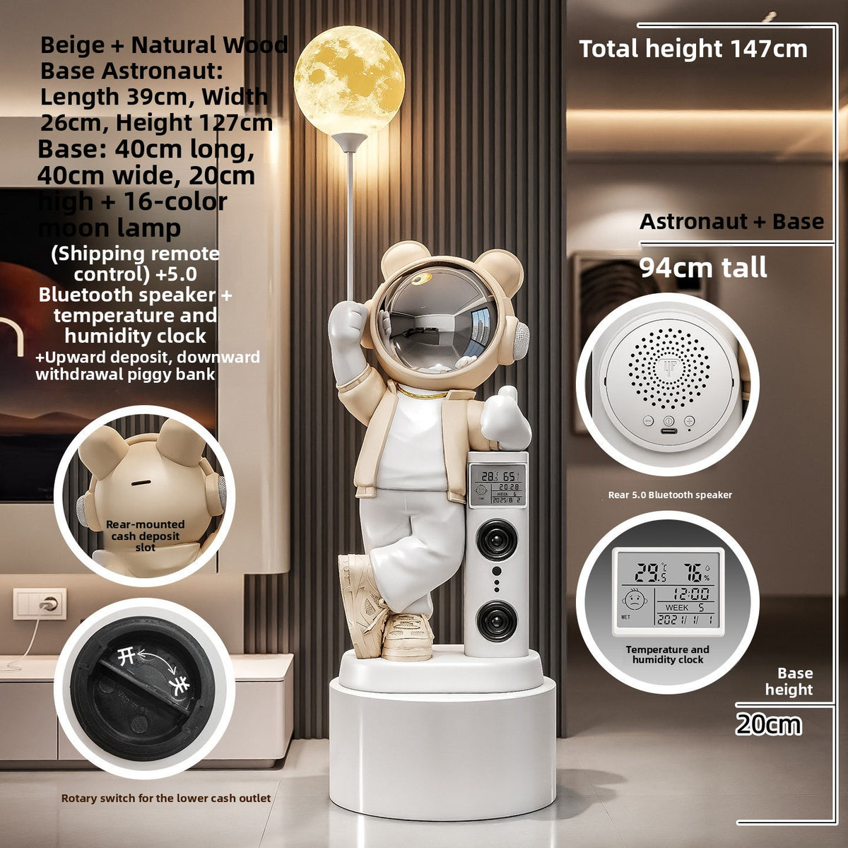 Astronaut spaceman figurine speaker