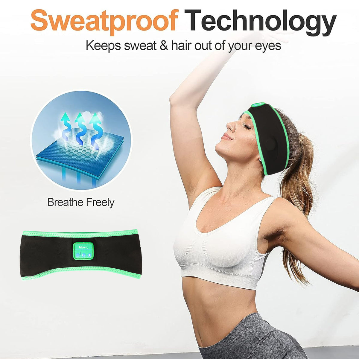 Bluetooth Sports Headband Headphones for Sleep and Yoga