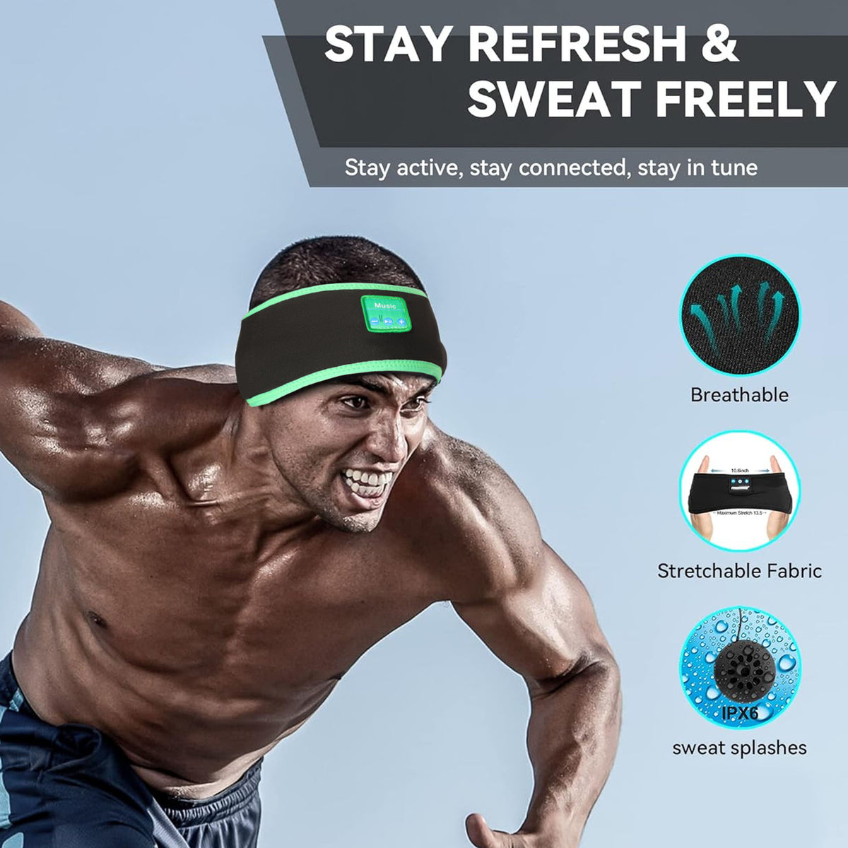 Bluetooth Sports Headband Headphones for Sleep and Yoga