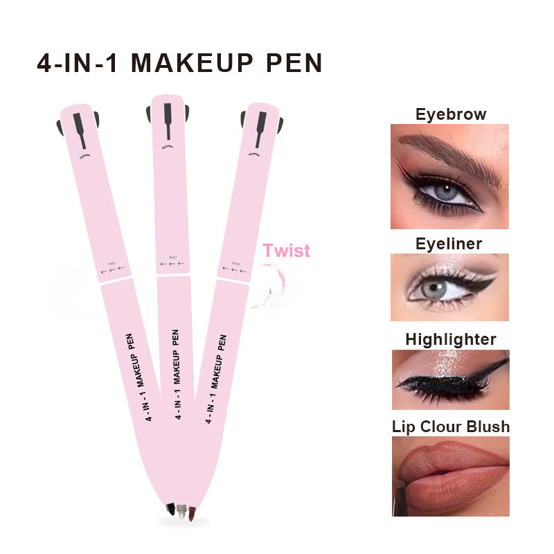 Four In One Makeup Pen 4in 1makeup Pen 4 Color Four Color High Gloss Lip Liner Eyeliner Eyebrow Pencil 4in1makeuppen