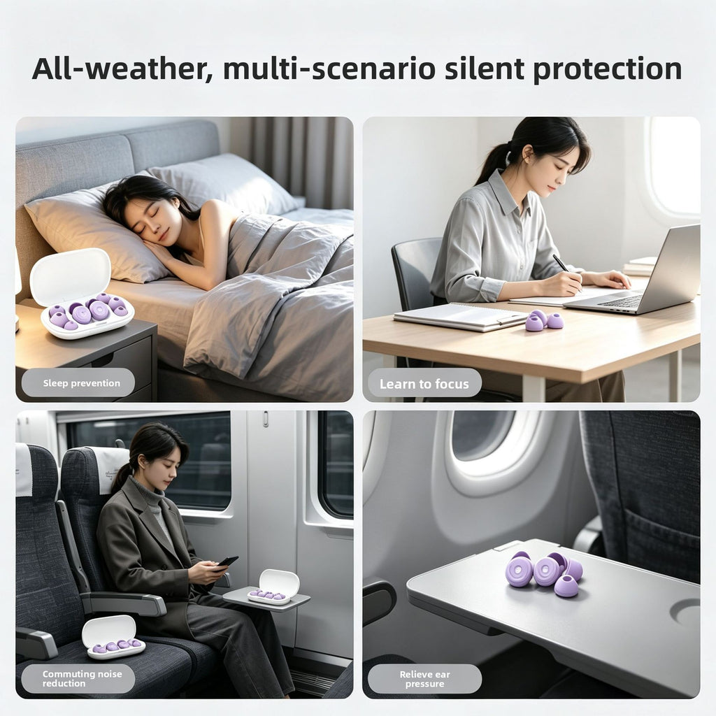 Reusable Silicone Noise Reducing Sleep Earplugs