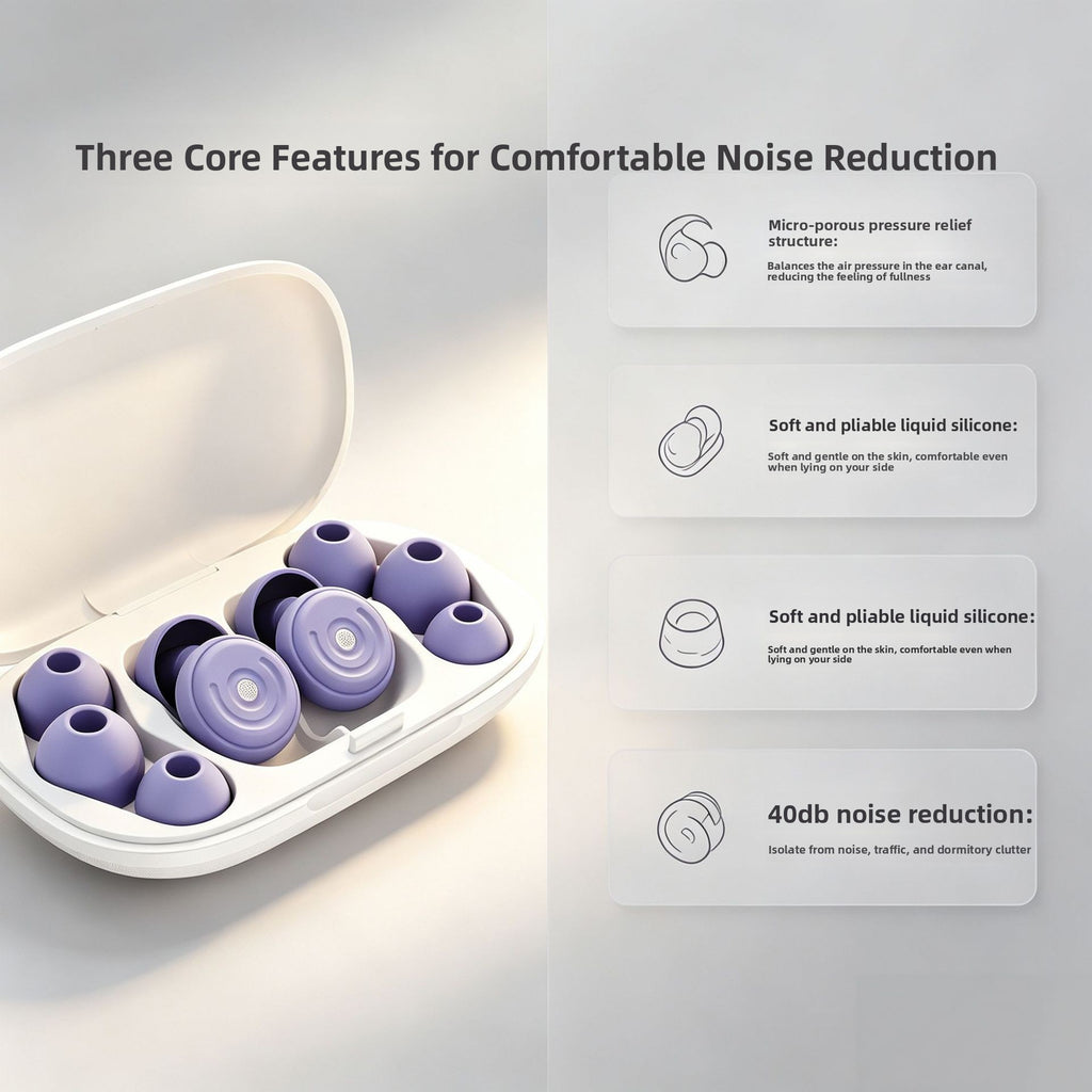 Reusable Silicone Noise Reducing Sleep Earplugs