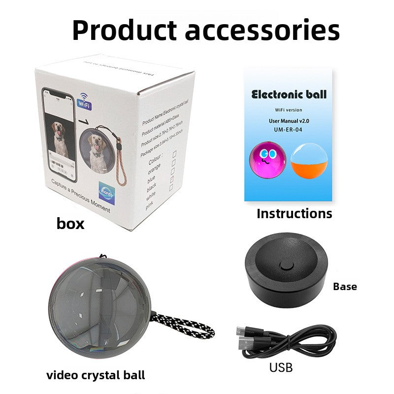 WiFi Crystal Ball Electronic Photo Frame with Loop Playback